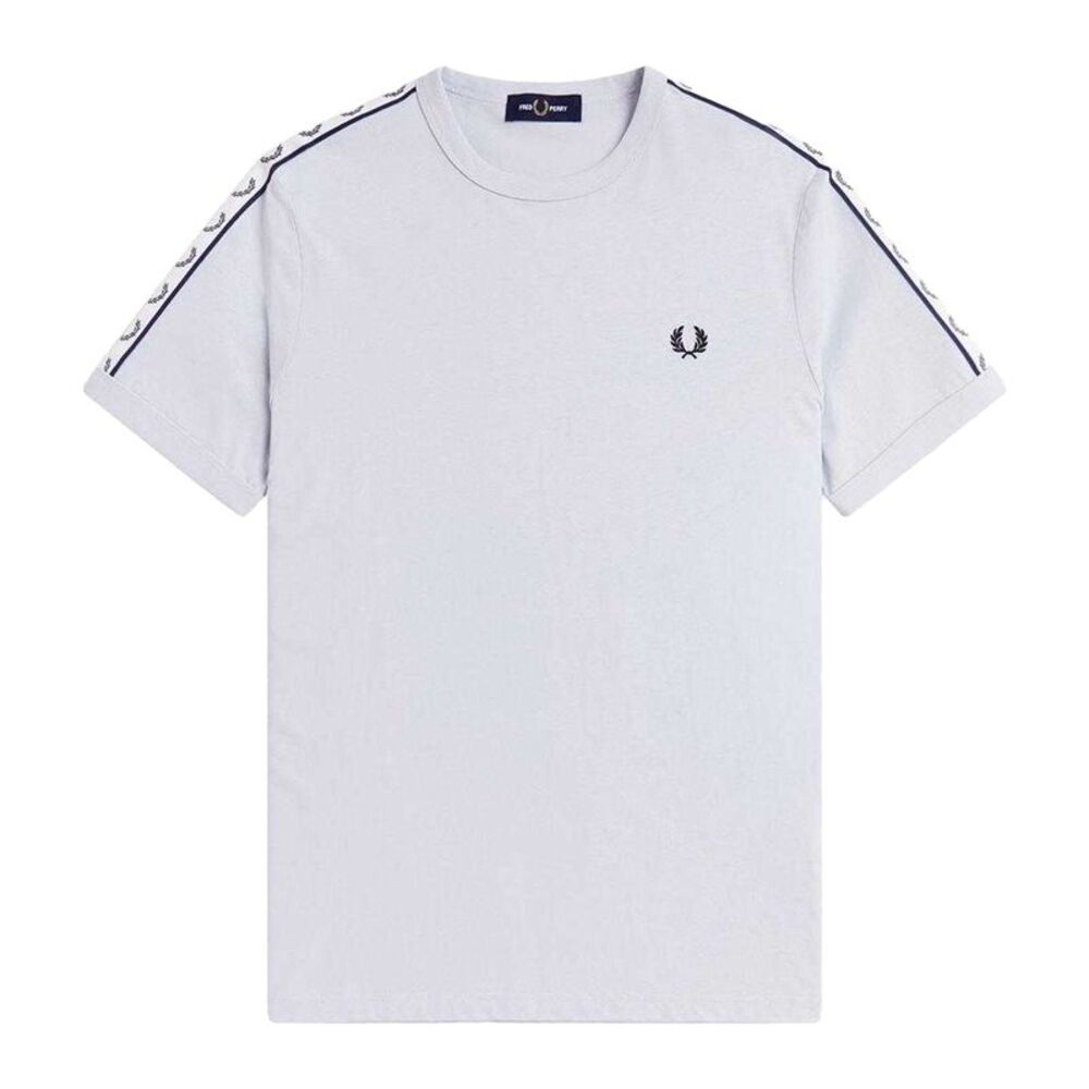 Fred Perry Mens Ringer Embroidered Logo T-Shirt / Dusky Blue
